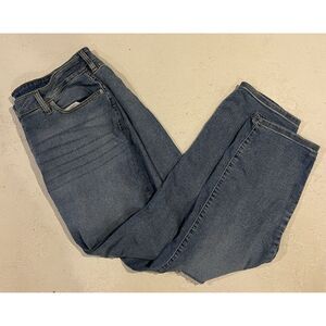 Forever 21 Premium Wide Leg Jeans Women's 16‎ Blue High Rise Distressed